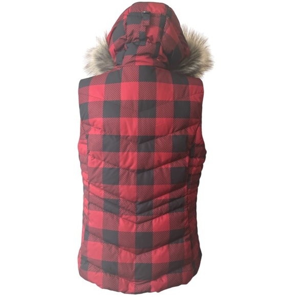 Alpine Design down vest buffalo plaid removable Hood fall winter large NWT - Picture 9 of 13